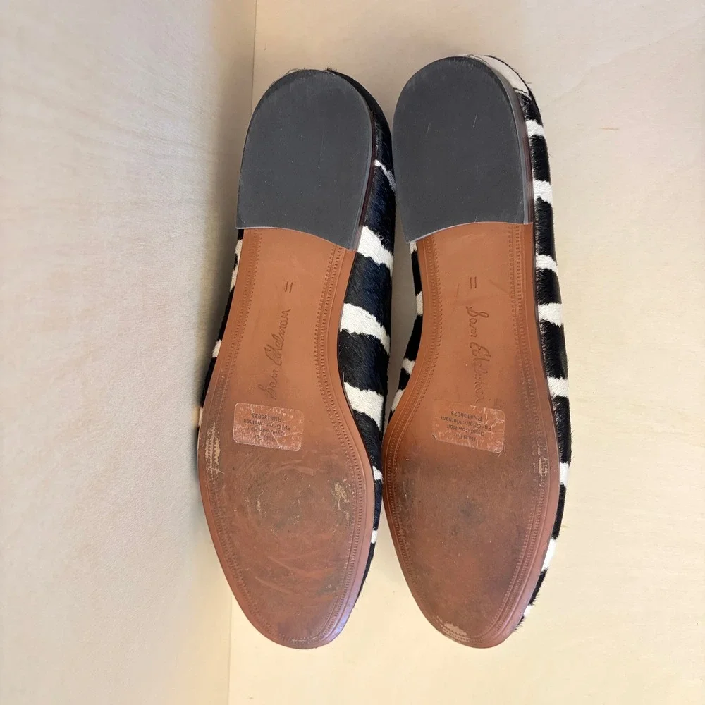 Sam Edelman Loraine Bit Loafer Womens 11 Zebra Print Calf Hair Leather Flats Box